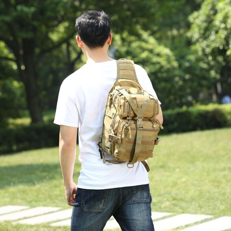 Hiking Backpack Waterproof - Camouflage Tactical Crossbody Backpack, Waterproof Oxford