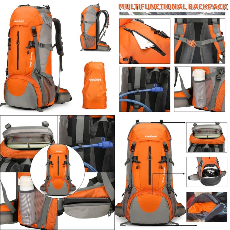 Rain Cover Backpack - 70L Hiking Backpack with Rain Cover