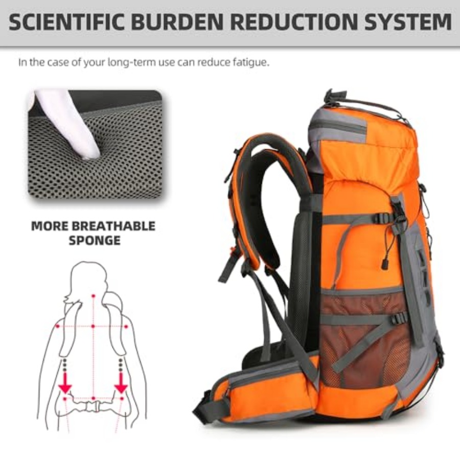 60L Hiking Backpack for Men an - Rain Cover Backpack recension och pris