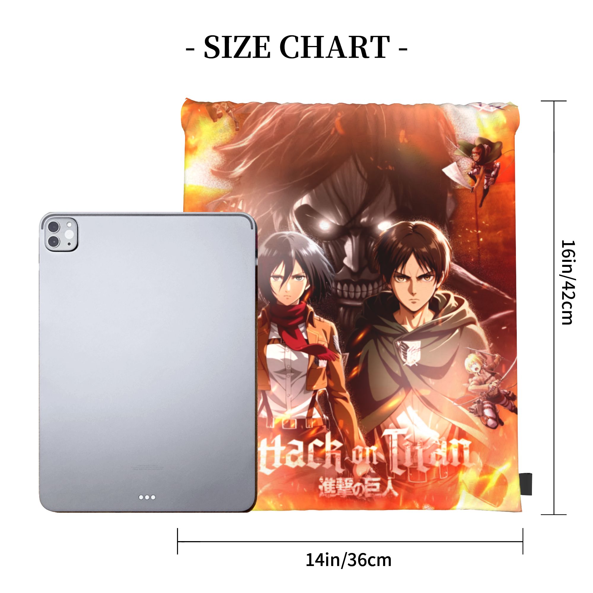 Custom Attacks on Titans Draws - Drawstring Gym Bag recension och pris