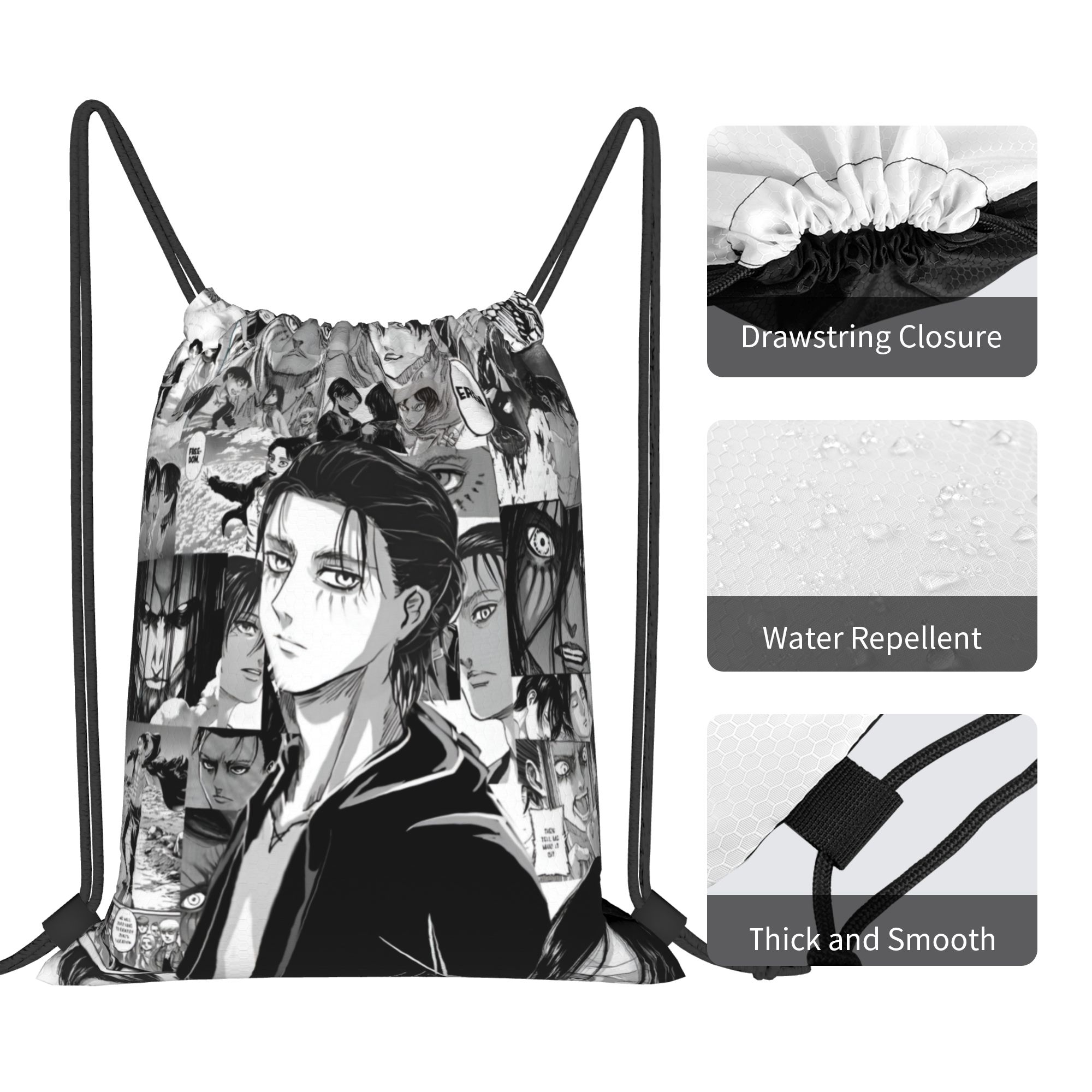 Custom Attacks on Titans Draws - Drawstring Gym Bag recension och pris