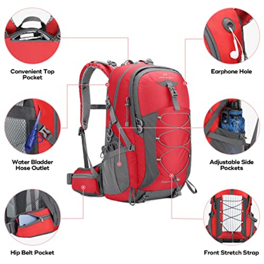 Hiking Backpack, Camping Backp - Rain Cover Backpack recension och pris