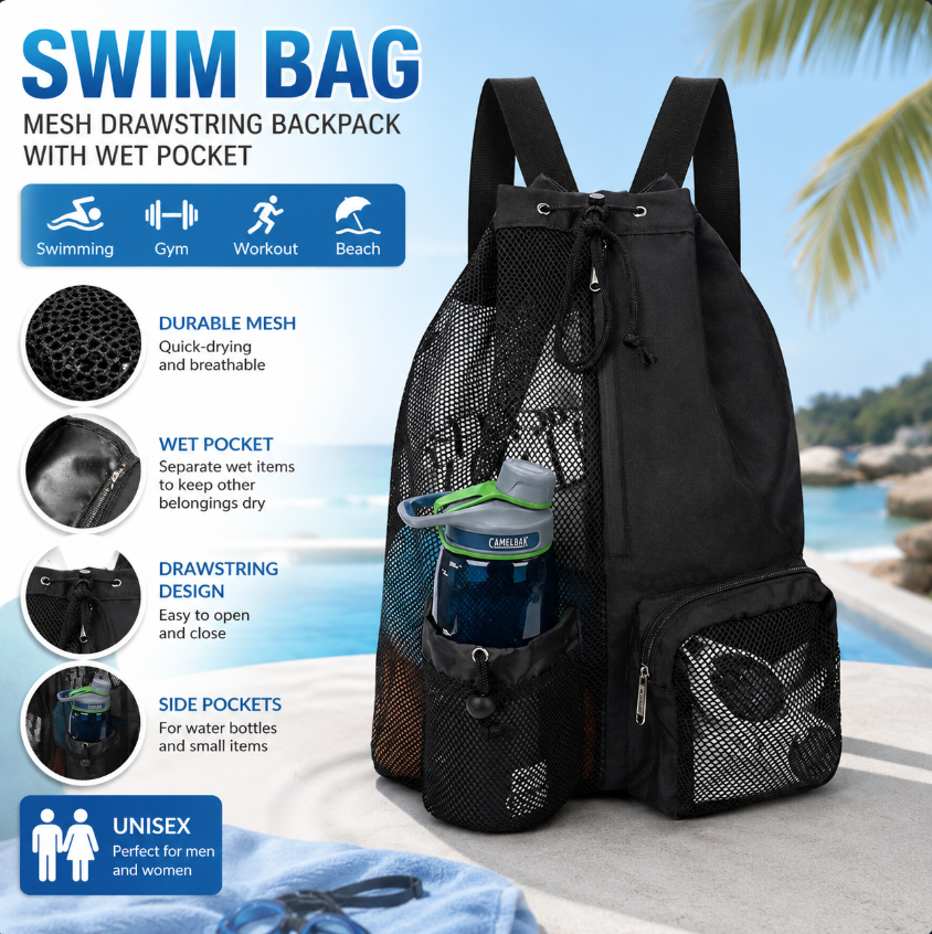 Drawstring Beach Storage Bag M - Drawstring Gym Bag recension och pris