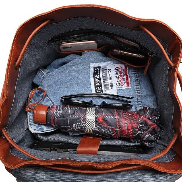 XZAN Men S Bags Fashion Europe - Leather Backpack Vintage recension och pris