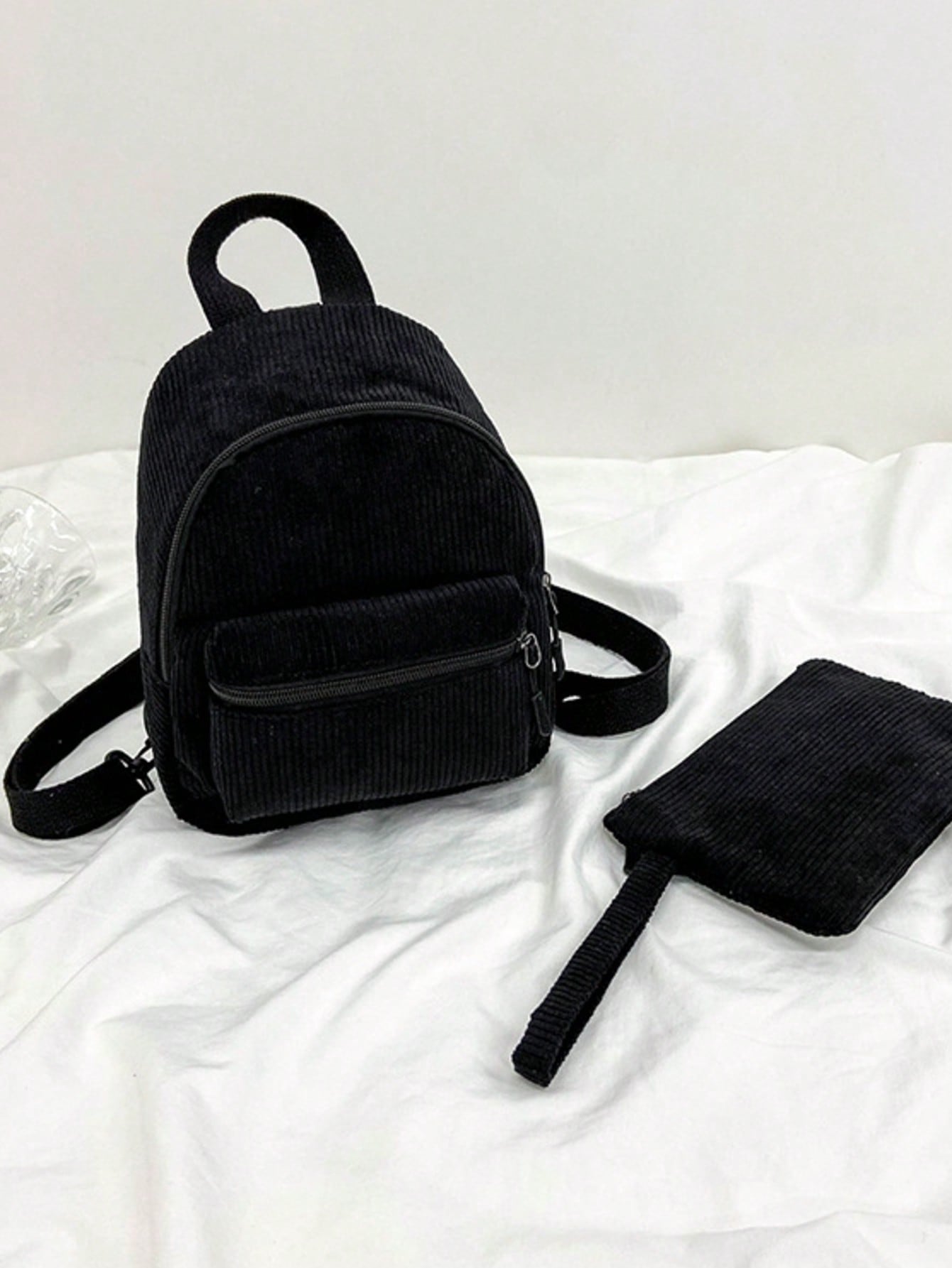 Solid Color Corduroy Fabric Fa - Fashion Backpack Women recension och pris