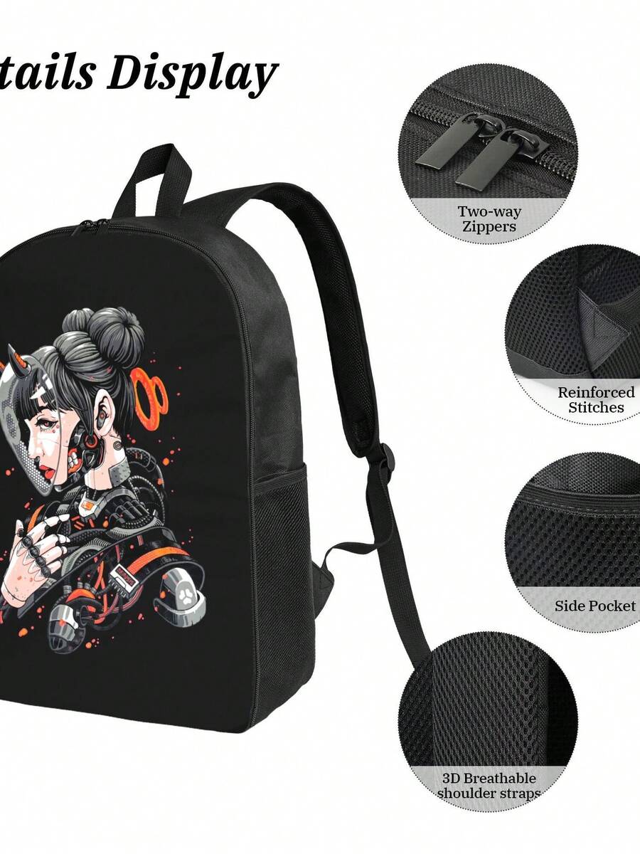 Cyberpunk Cyborg Girl Waterpro - Travel Backpack Anti Theft recension och pris