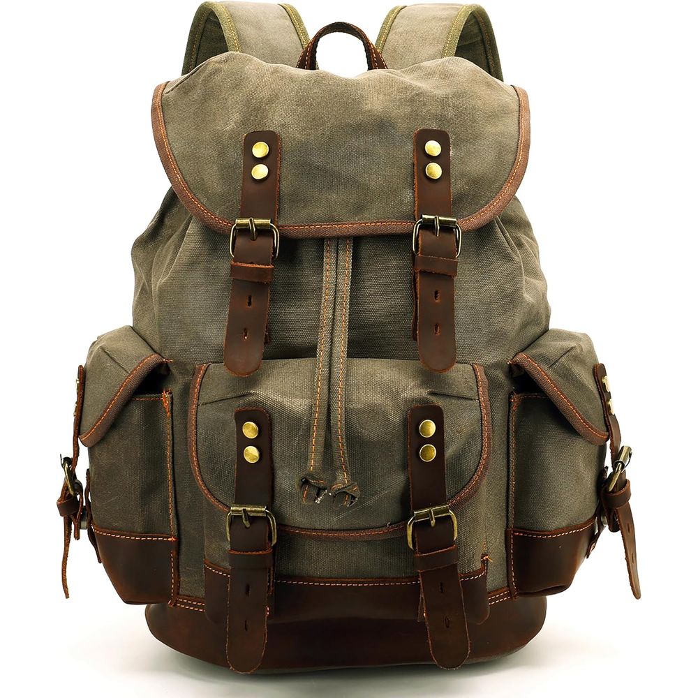 Vintage Canvas Leather Backpac - Leather Backpack Vintage recension och pris