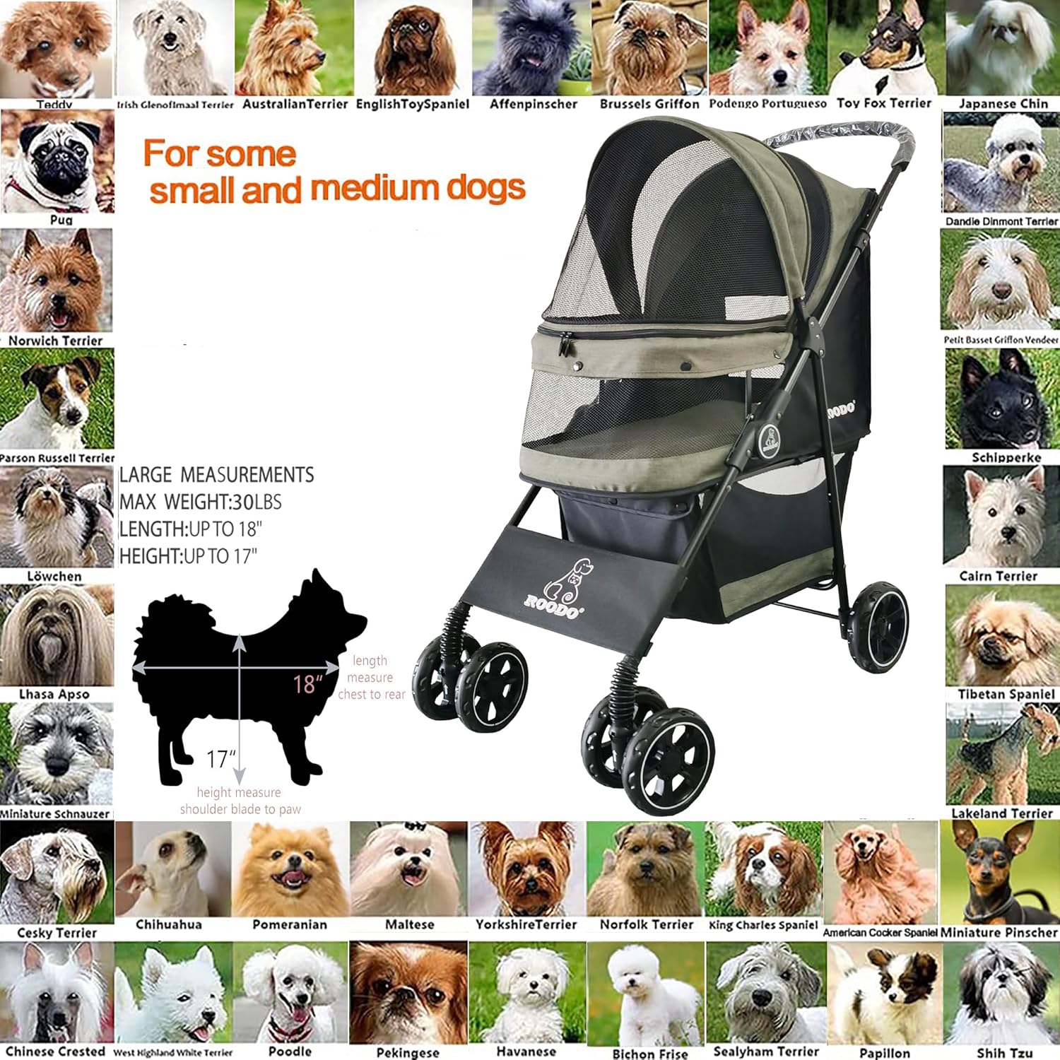 4 Wheel Dog Cat Pet Stroller,  - Foldable Backpack Small recension och pris