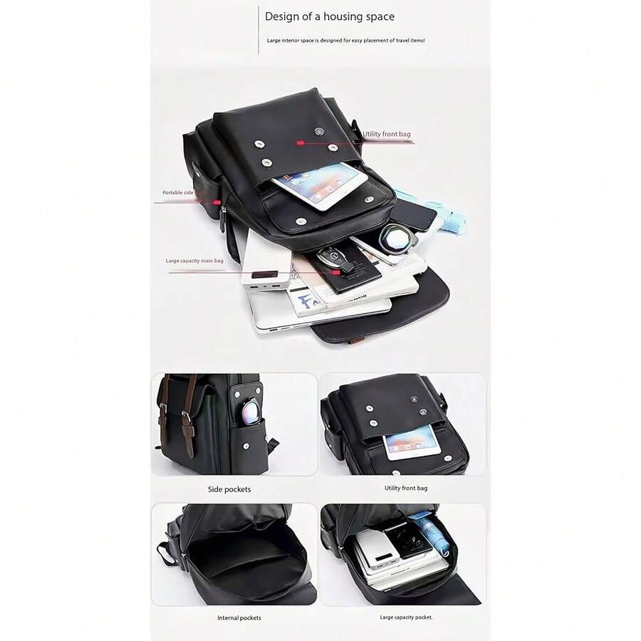 PU Leather Backpack For Men An - Laptop Backpack 15.6 recension och pris