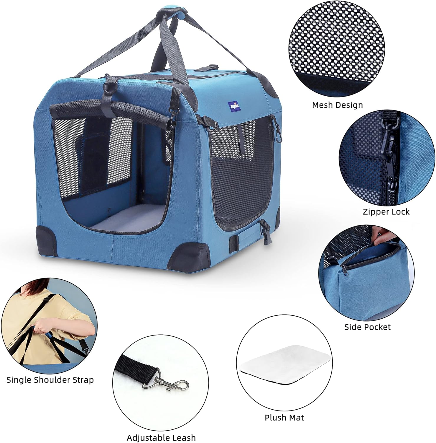 Portable Collapsible Dog Crate - Foldable Backpack Small recension och pris