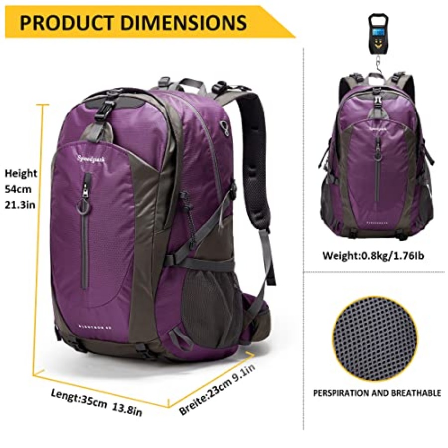 Hiking Backpack 40L Waterproof - Rain Cover Backpack recension och pris