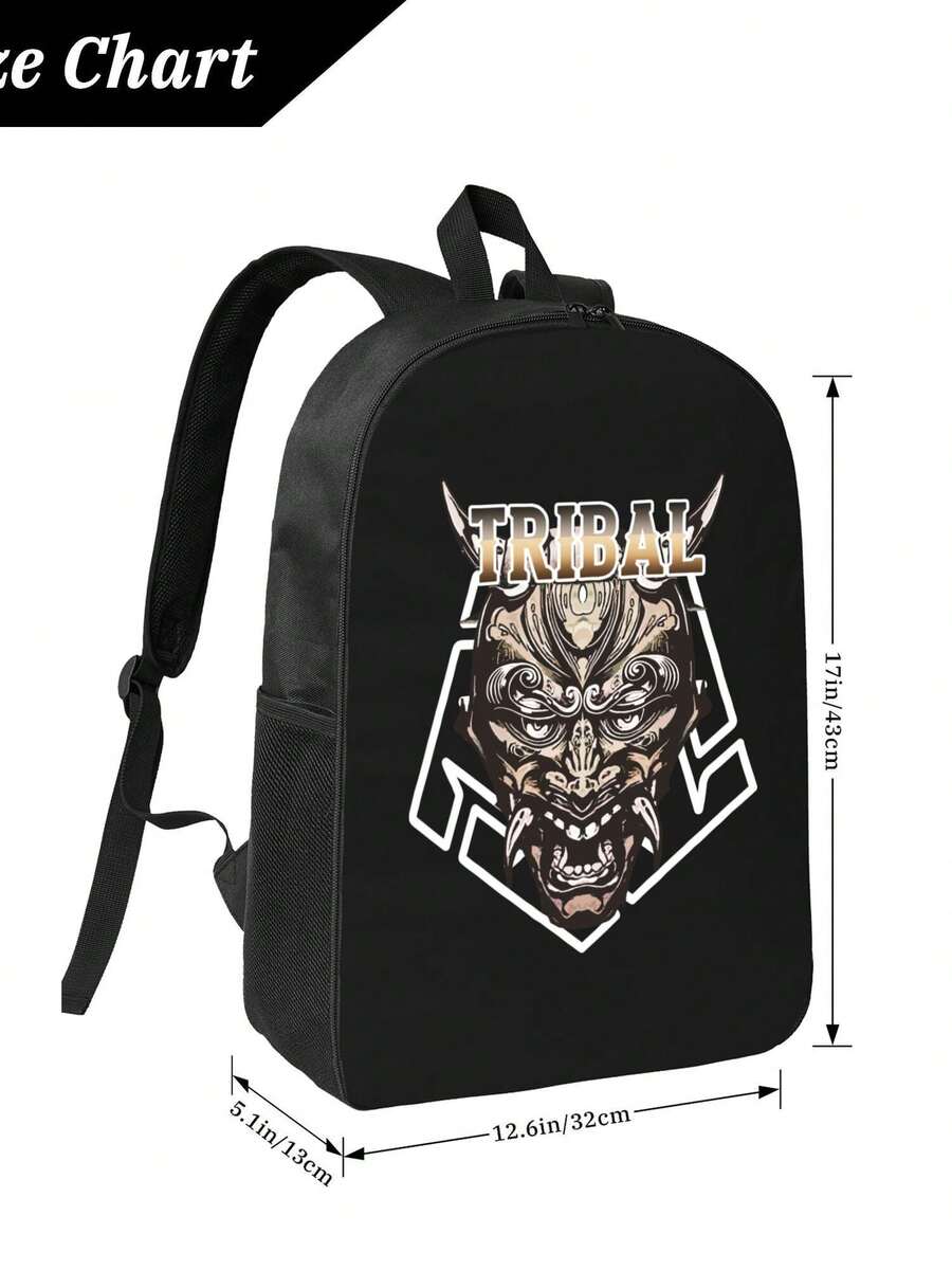 Tribal Demon Print Waterproof  - Travel Backpack Anti Theft recension och pris
