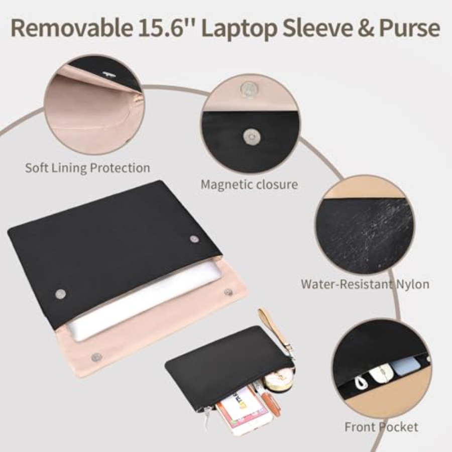 ESTARER Women's Laptop Leather - Laptop Sleeve Removable recension och pris