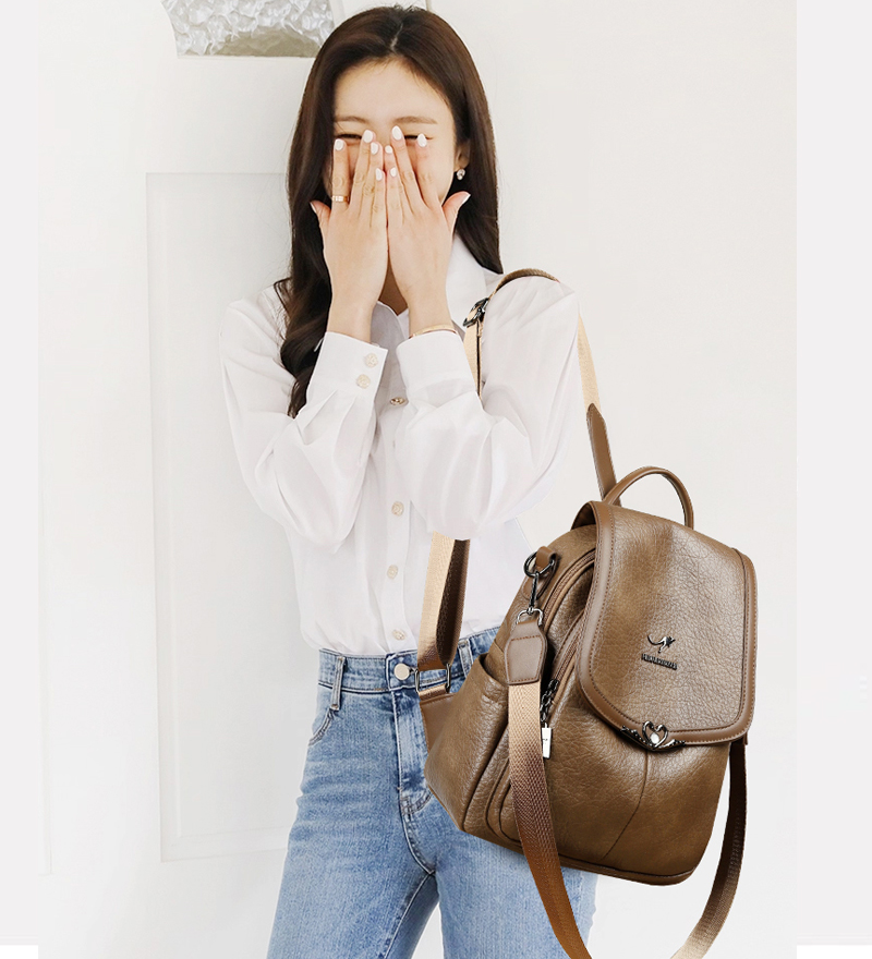 2026 new Ladies Bookbag Rucksa - Leather Backpack Vintage recension och pris