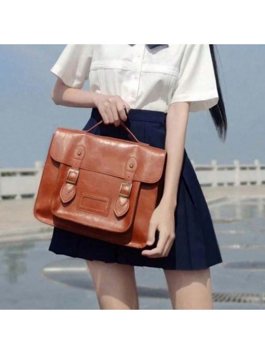 Retro British Style Satchel Ba - Leather Backpack Vintage recension och pris