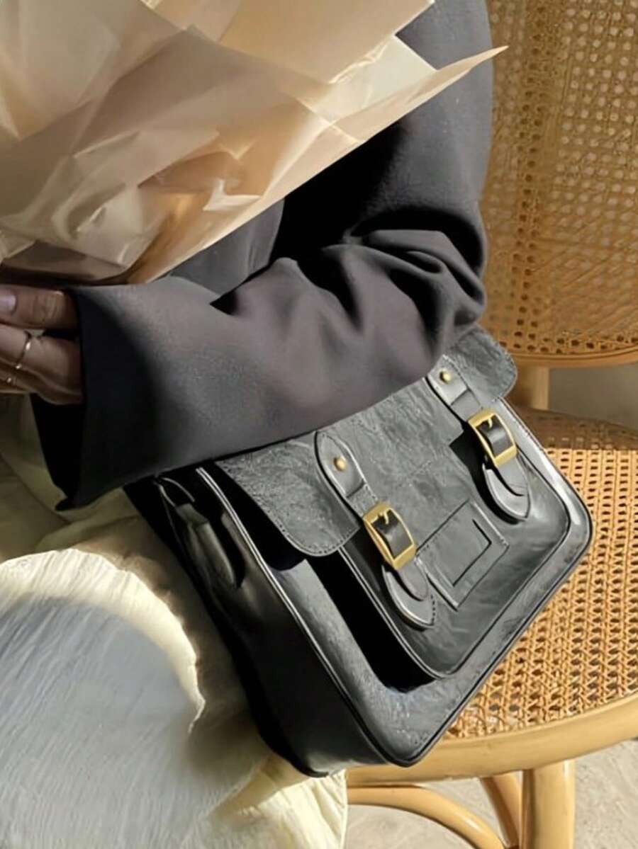 Retro British Style Satchel Ba - Leather Backpack Vintage recension och pris