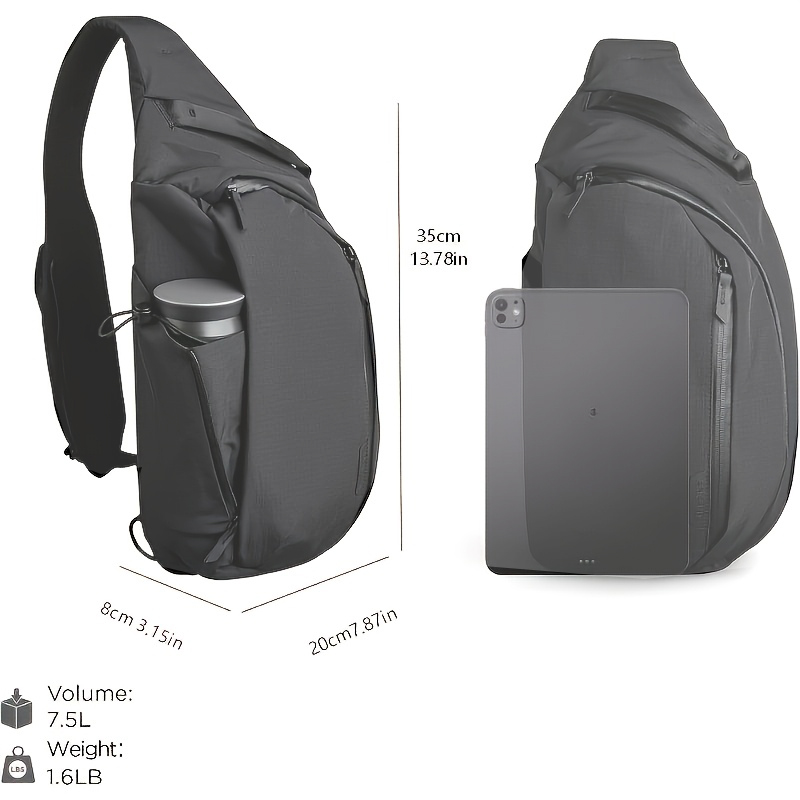 Right Shoulder Chest bag  7.5L - Sling Backpack Shoulder recension och pris