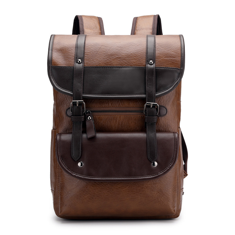 Vintage Leather Laptop Backpac - Business Backpack Brief recension och pris