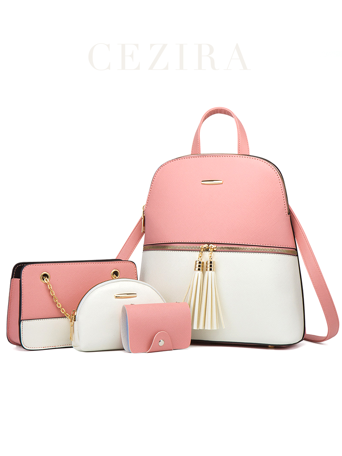 4 PCS Bags Set Women's Fashion - Mini Backpack Purse recension och pris