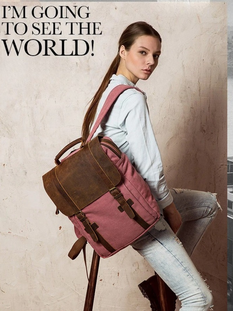 Military Canvas Leather Backpa - Rucksack Military Style recension och pris