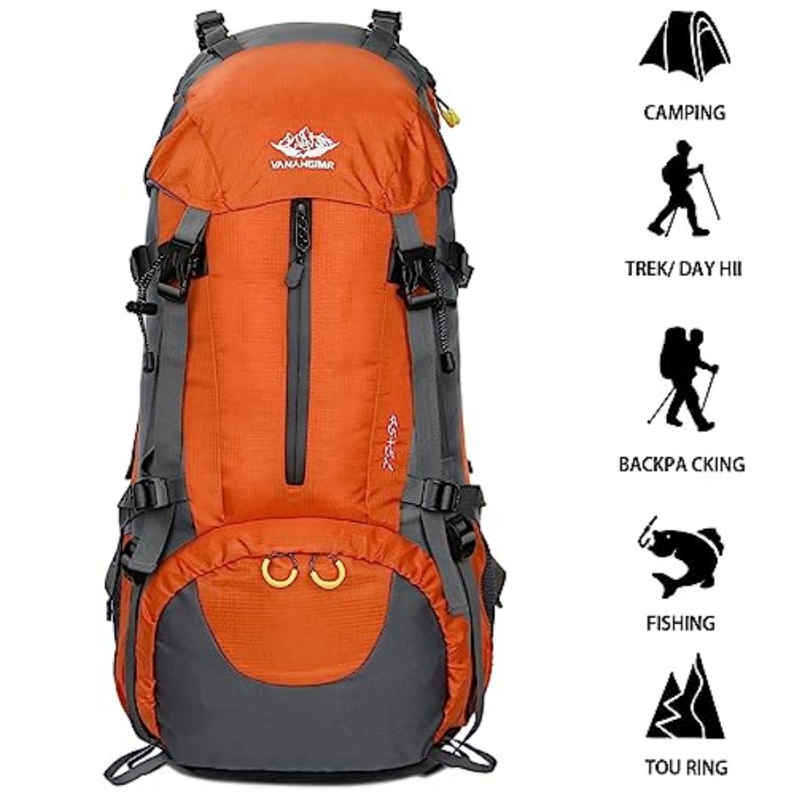 50L Hiking Backpack Men Campin - Rain Cover Backpack recension och pris