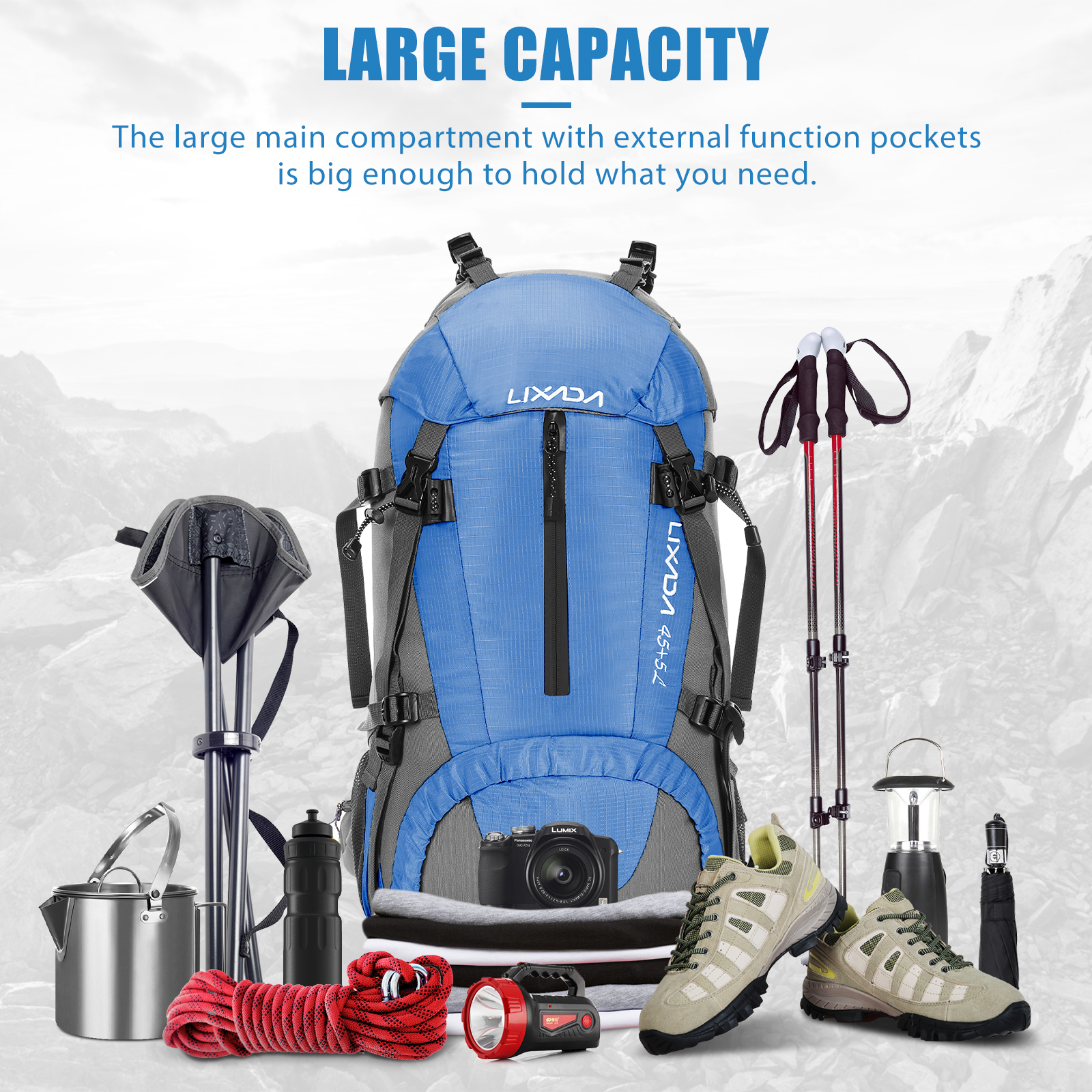 Lixada 50L Large Waterproof Tr - Rain Cover Backpack recension och pris