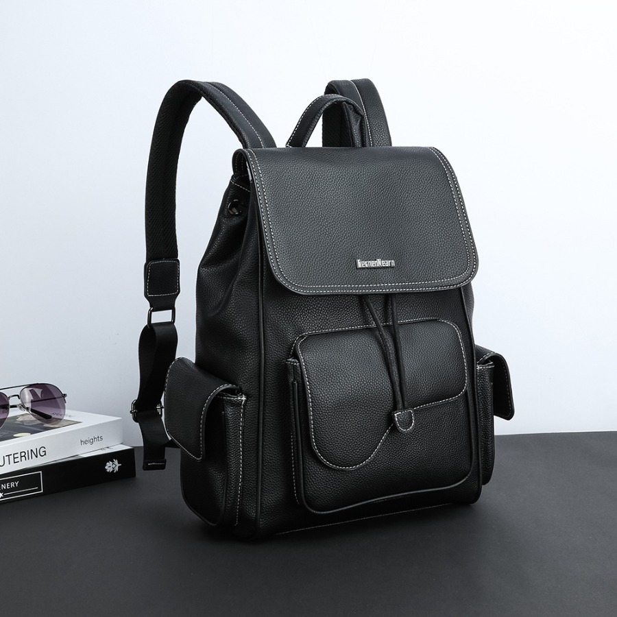 【New Arrival】Women's Black Fau - Leather Backpack Vintage recension och pris