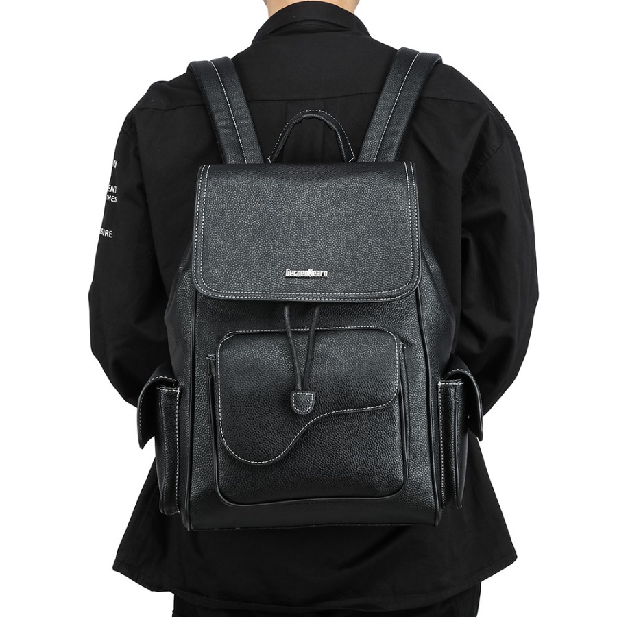 【New Arrival】Women's Black Fau - Leather Backpack Vintage recension och pris